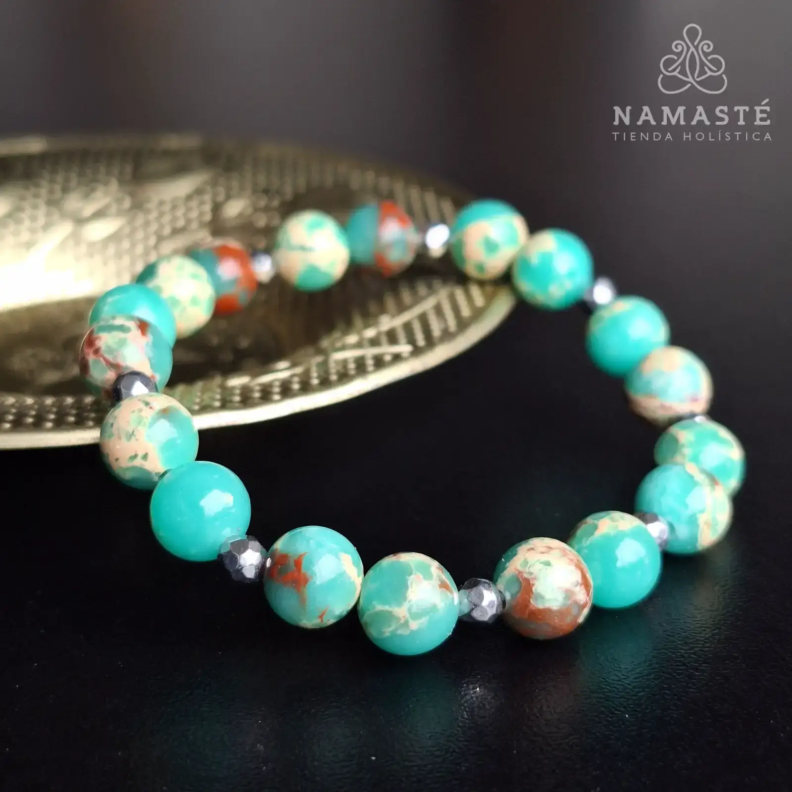 Pulsera Atenea Jaspe Imperial Turquesa