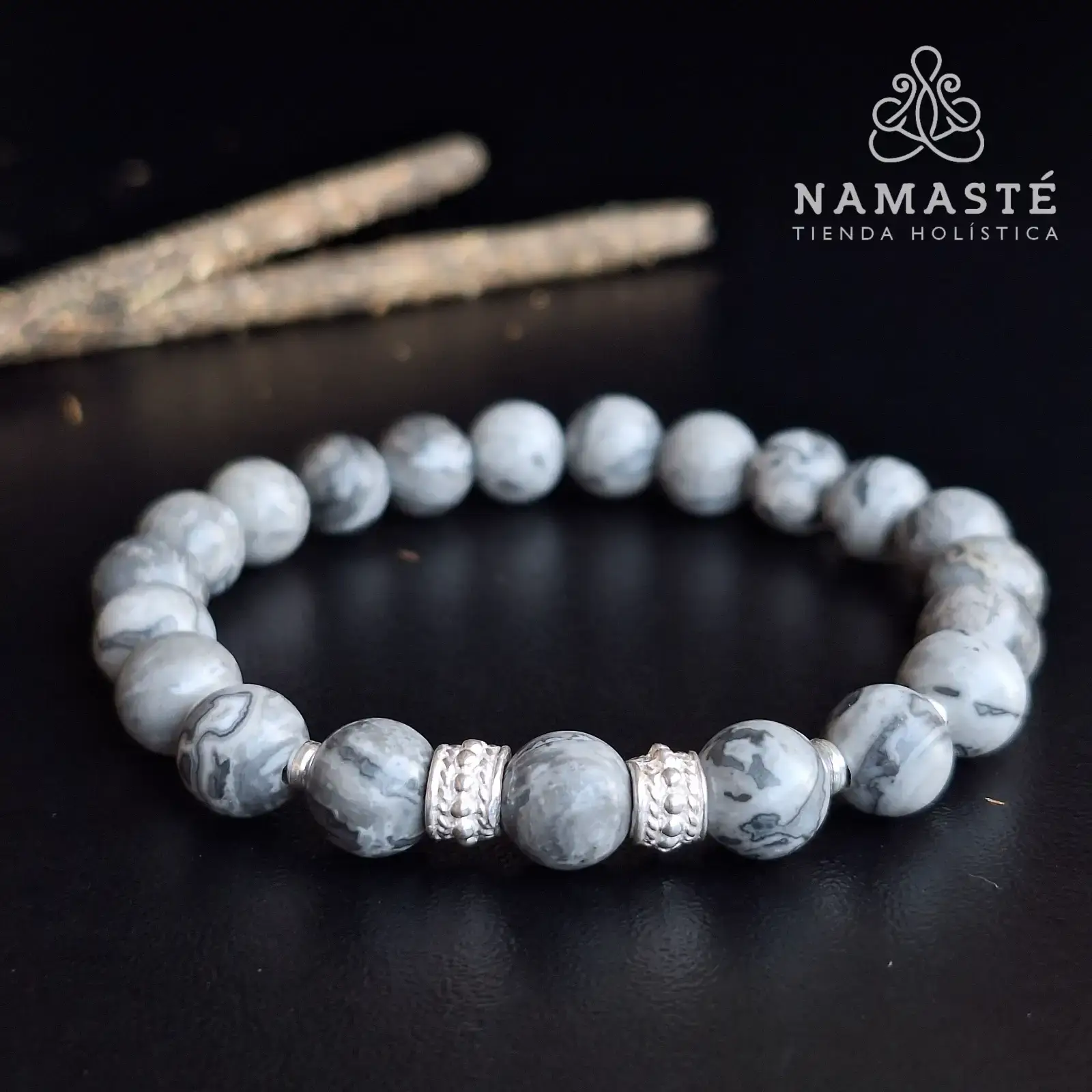 Pulsera Neith Jaspe Gris